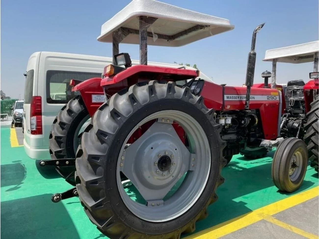 Used farm tractors from John Deere, Kubota, and Massey Ferguson inspected and ready for export to Africa and South America
